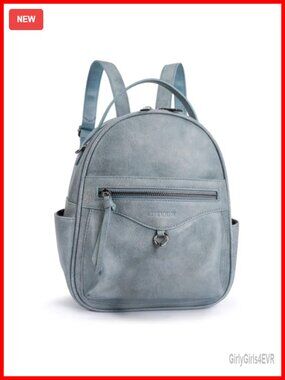 Faux Leather Mini Backpack Purse for Women Travel Daypack Shoulder Handbag